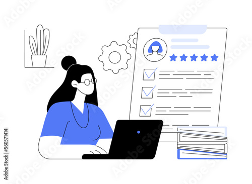 Employee assessment abstract concept vector illustration.