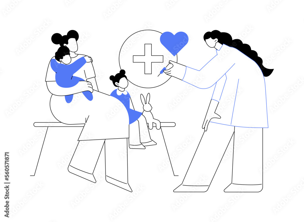 Infant and child vaccination abstract concept vector illustration. Infant and child vaccination abstract concept vector illustration.