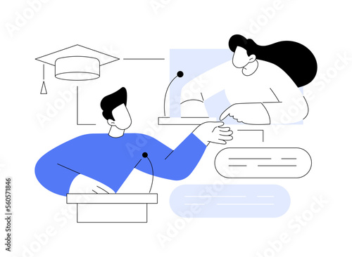 Debating club abstract concept vector illustration.