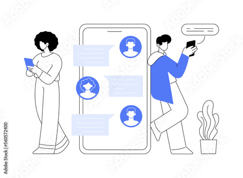 Messaging application abstract concept vector illustration.