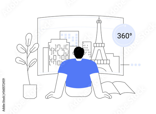 Virtual tour abstract concept vector illustration.
