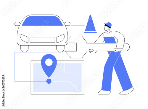 Roadside service abstract concept vector illustration.