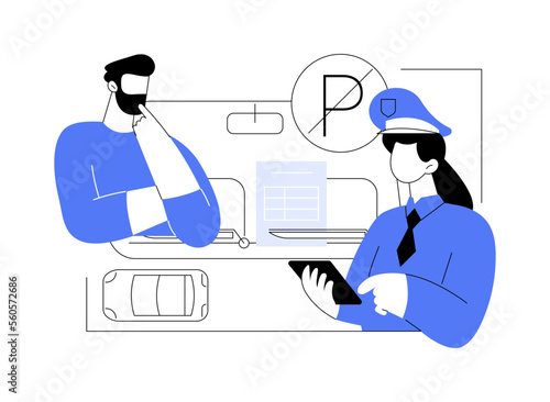 Parking fines abstract concept vector illustration.