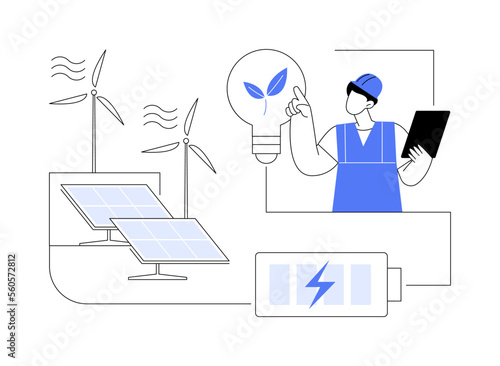 Energy storage abstract concept vector illustration.