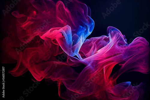 Beautiful smoke and fog the vivid red, blue, and purple colors. Beautiful abstract background or wallpaper