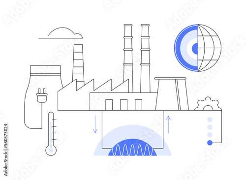 Geothermal energy abstract concept vector illustration.