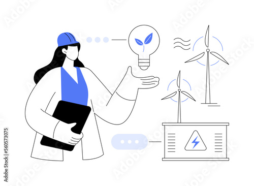 Wind power abstract concept vector illustration.