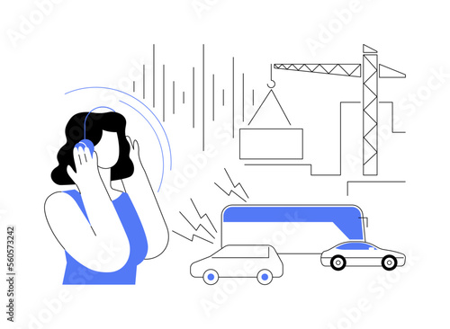 Noise pollution abstract concept vector illustration.