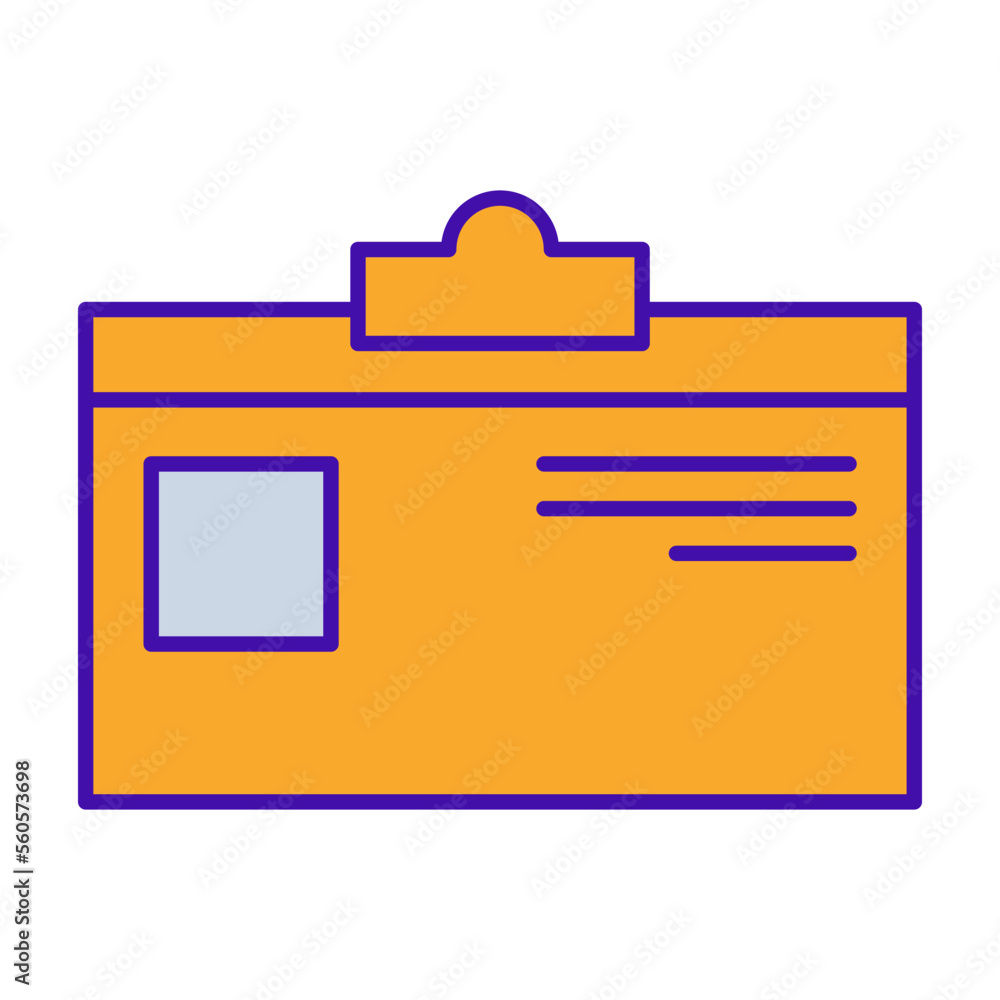ID card business icon collection with purple orange outline style. symbol, set, web, line, technology, internet, design. Vector Illustration