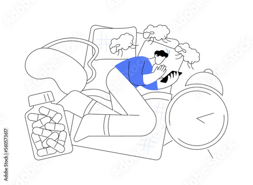 Sleep disturbances abstract concept vector illustration.