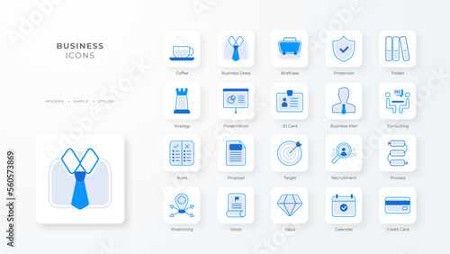 Set of Business icons collection. Business and Finance web icons in outline line style. Money, bank, infographic. Vector illustration. Human, meeting, partnership, meeting, work group, success, more © SkyPark