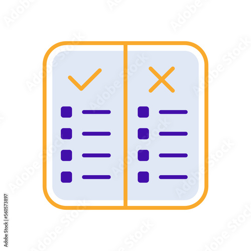 Rules business icon with purple orange outline style. symbol, set, web, line, technology, internet, design. Vector Illustration