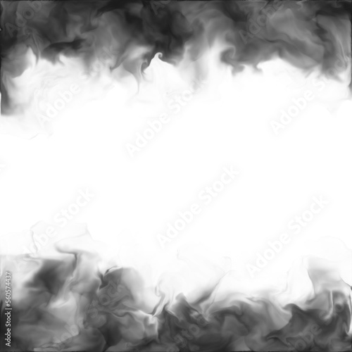 black transparent watercolor overlay, edges or border hand painted ethereal  decoration. wispy smoke water color art. gloomy and ominous for Halloween.