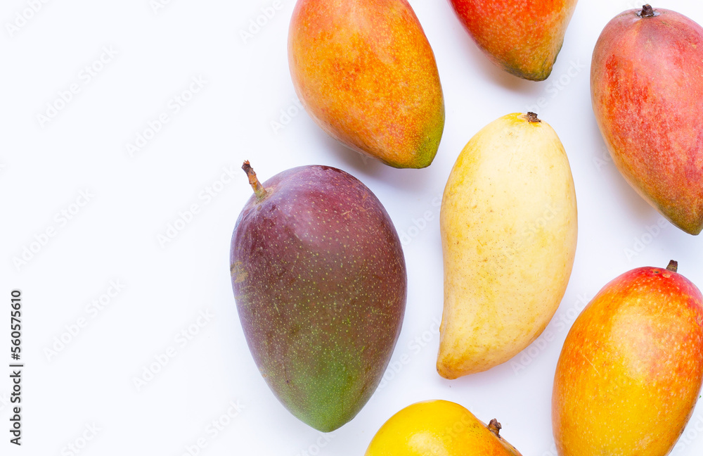 Tropical fruit, Mango on white background. Tropical fruit, Mango on white background.