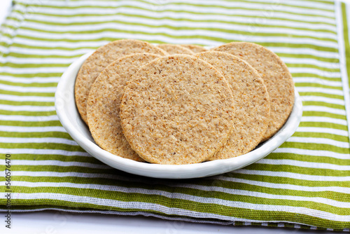 Oatcakes in a white bowl