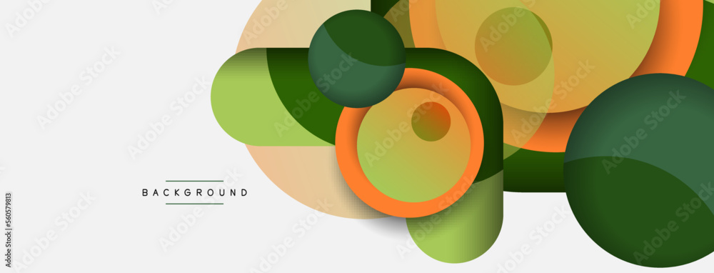 Fototapeta premium Vector round shapes circles minimal geometric background. Vector illustration for wallpaper banner background or landing page