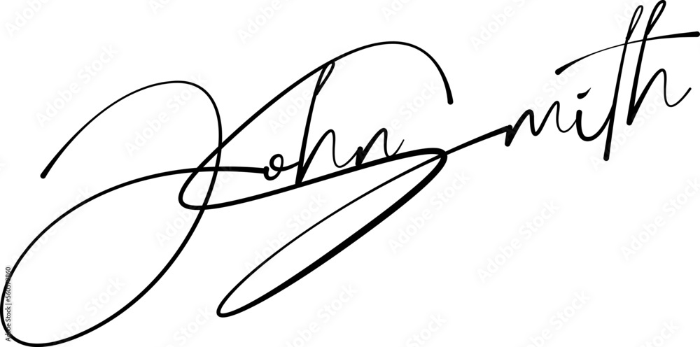 Handwritten signature for signed papers and documents John Smith Handwritten signature for signed papers and documents John Smith