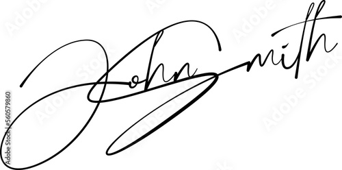 Fototapete Handwritten signature for signed papers and documents
