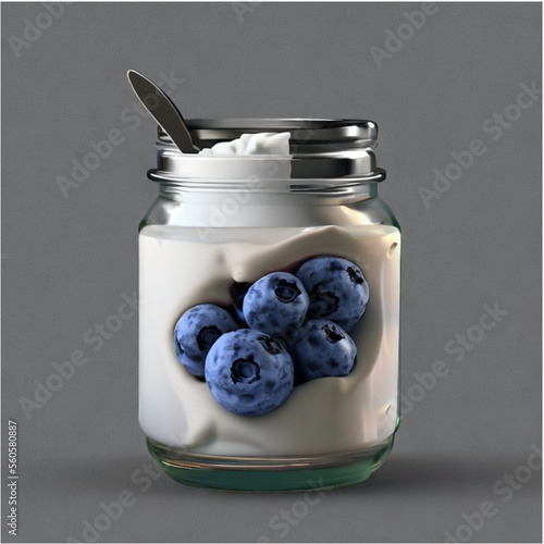 Eiscreme mit Blaubeeren