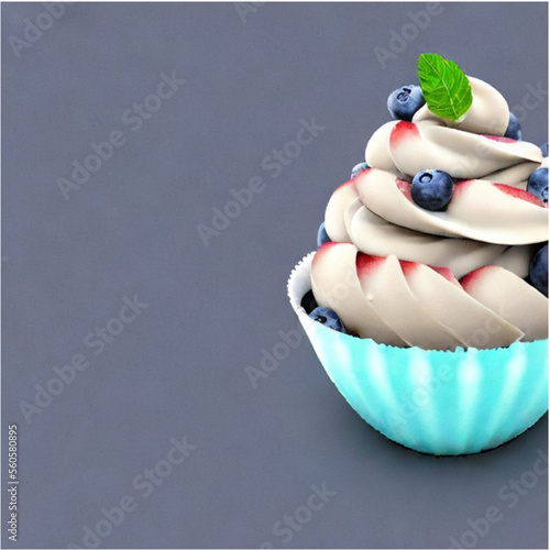 Eiscreme mit Blaubeeren