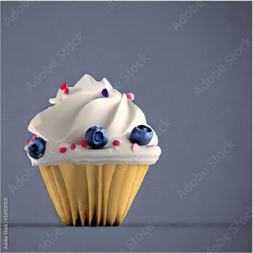 Eiscreme mit Blaubeeren