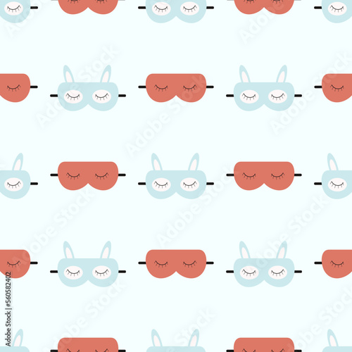 Pattern of blue and red sleep mask