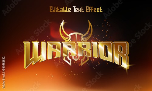 3D Warrior editable vector text effect