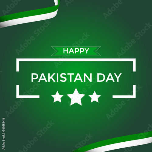 Pakistan day background illustration greeting card for pakistan day