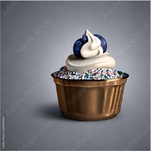 Eiscreme mit Blaubeeren