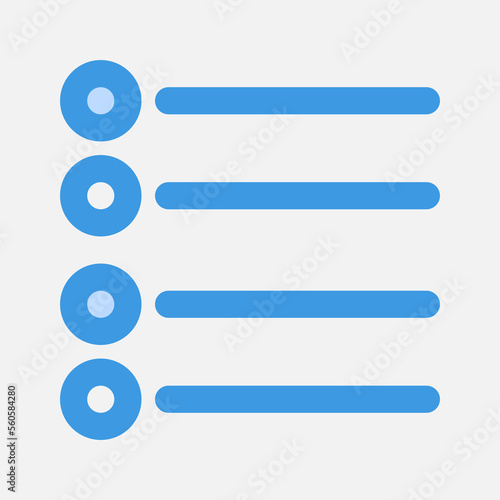 List icon in blue style about multimedia, use for website mobile app presentation
