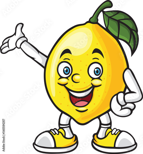 Cartoon lemon mascot character