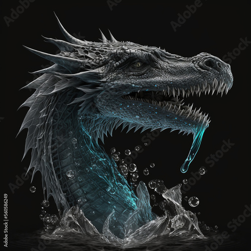 dragon head with ice texture
