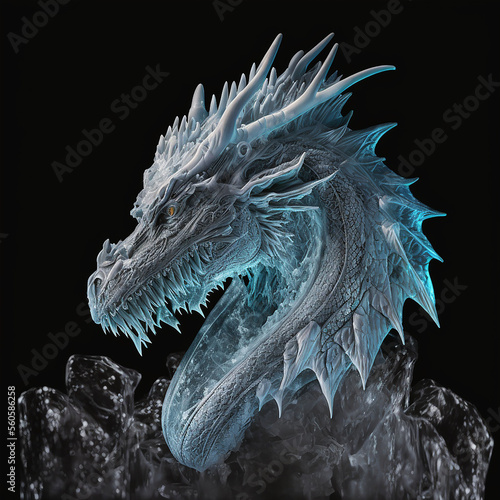 dragon head with ice texture © Ydhimas