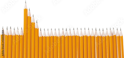 Foto Pencils sharpened pencils in a row pencil leadership individuality yellow
