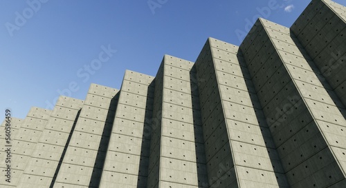Realistic industrial style concrete background - 3D Rendering 