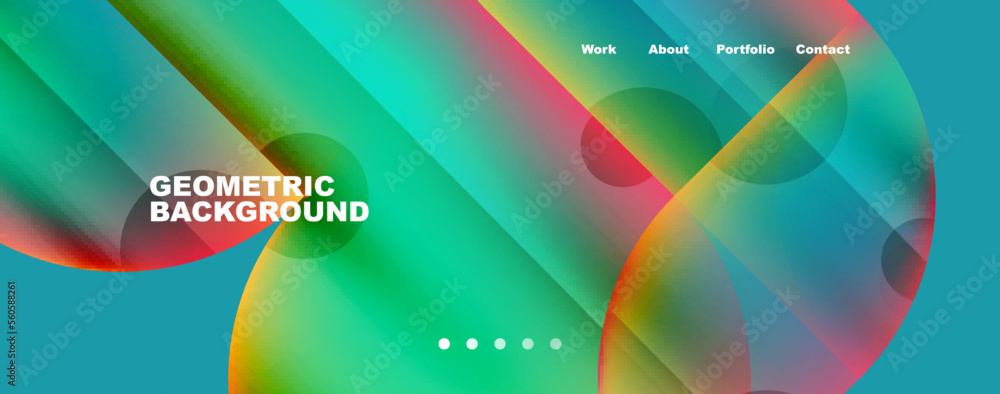 Circle, round elements and lines geometric abstract background. Vector Illustration For Wallpaper, Banner, Background, Card, Book Illustration, landing page