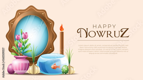 simple happy nowruz banner design photo