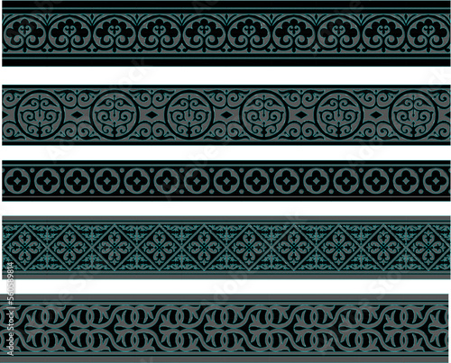 vector sketch illustration of roman byzantine ornament motif floral shape