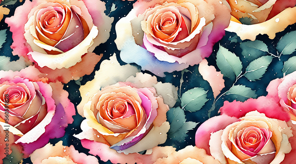 roses on a seamless tile background