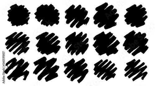 Round circle brush stroke vector collection