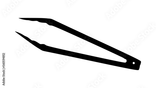 The best Fried Tongs silhouette, vector illustration in trendy design style. Modern Cooking Utensils, Kitchenware. Editable graphic resources for many purposes.
