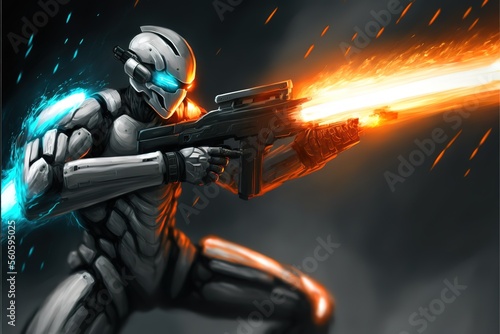 Sci-fi soldier from shooter game