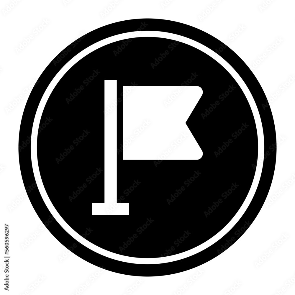 Destination Flag circular glyph icon Destination Flag circular glyph icon