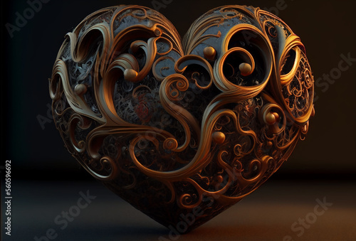 heart shaped ornament, Generative AI