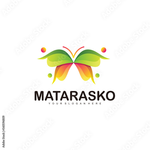 butterfly design logo template illustration colorful