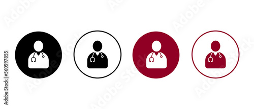 doctor icon set. doctor icon in flat style.