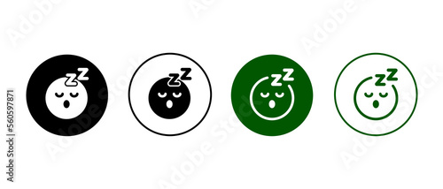 sleep icon set. sleep in flat style icon - stock vector.