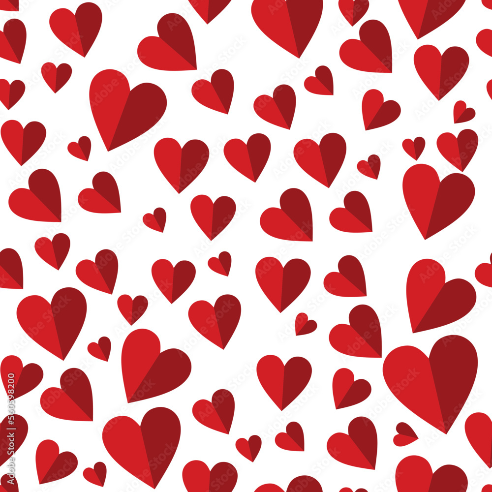 Dark red heart shape seamless pattern for fabric or wallpaper