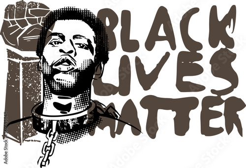 illustration of the struggle of black people against unequal rights and discrimination