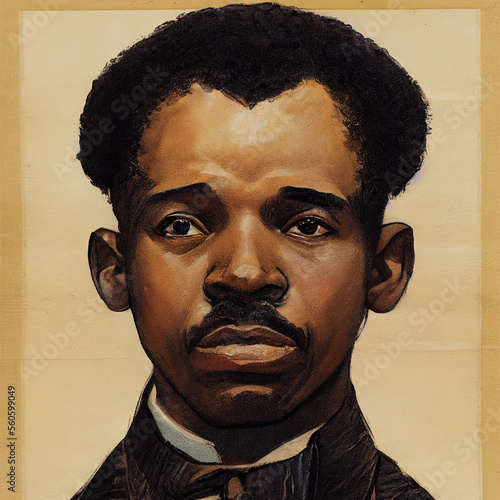 African American Sketch Early 1900s, African American Sketch late 1800s, Black Male illustration